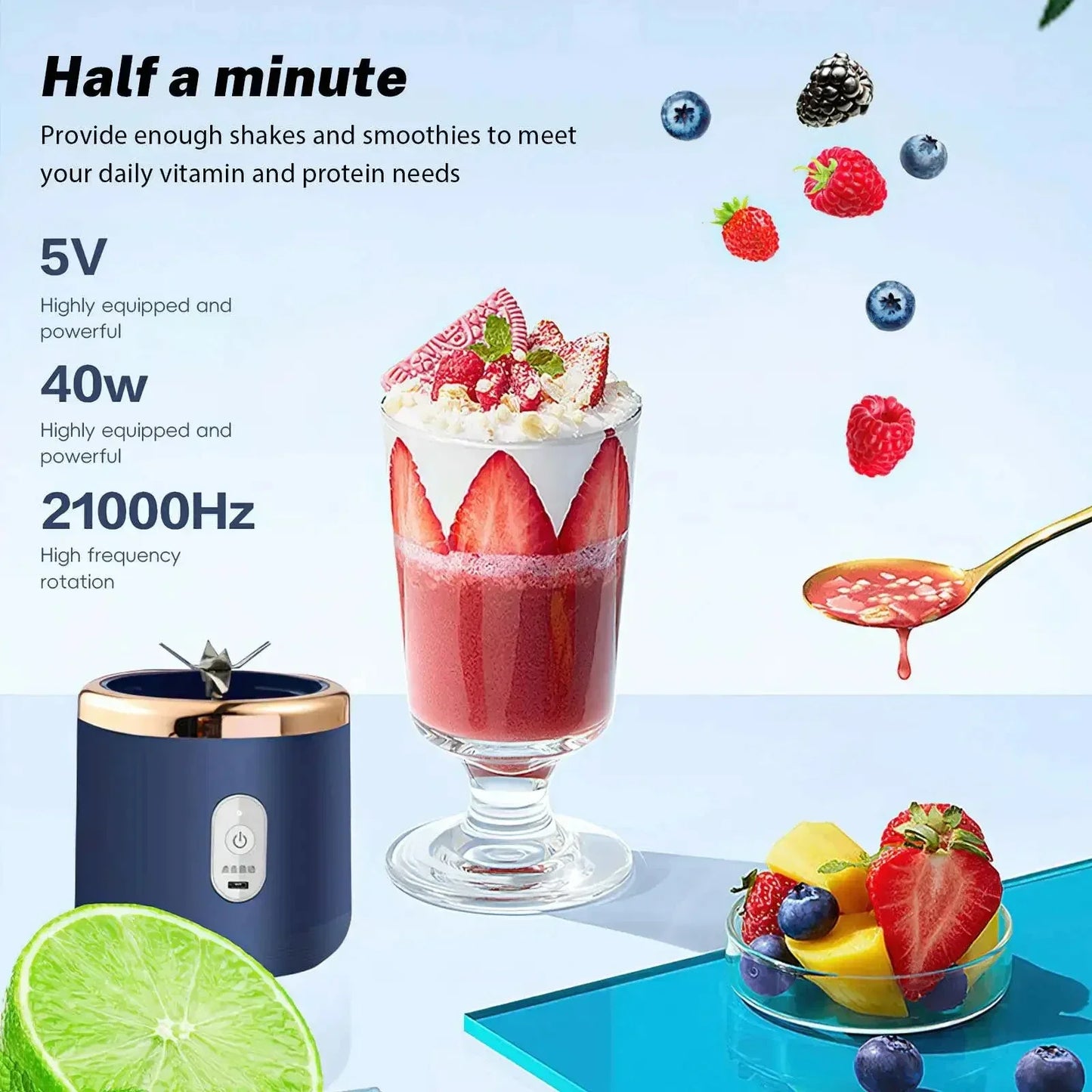 Portable Electric Juicer Household USB Charging Multi-function Juicer Smoothie Blender